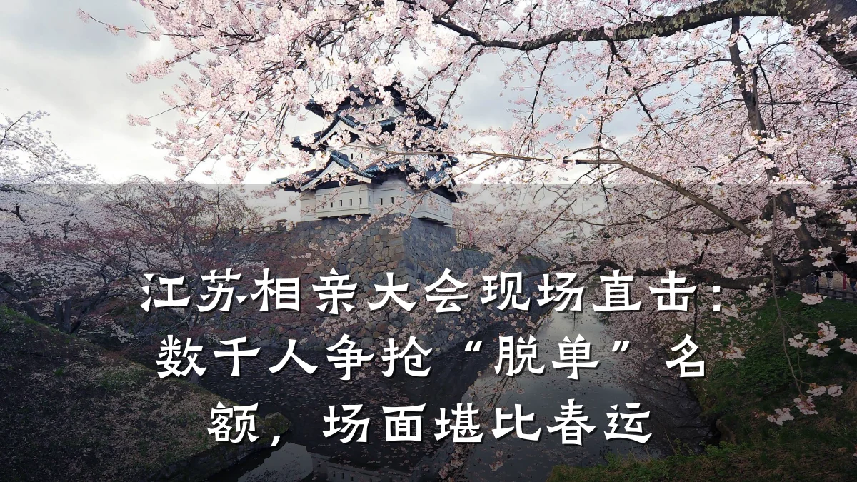 江苏相亲大会现场直击:数千人争抢“脱单”名额,场面堪比春运