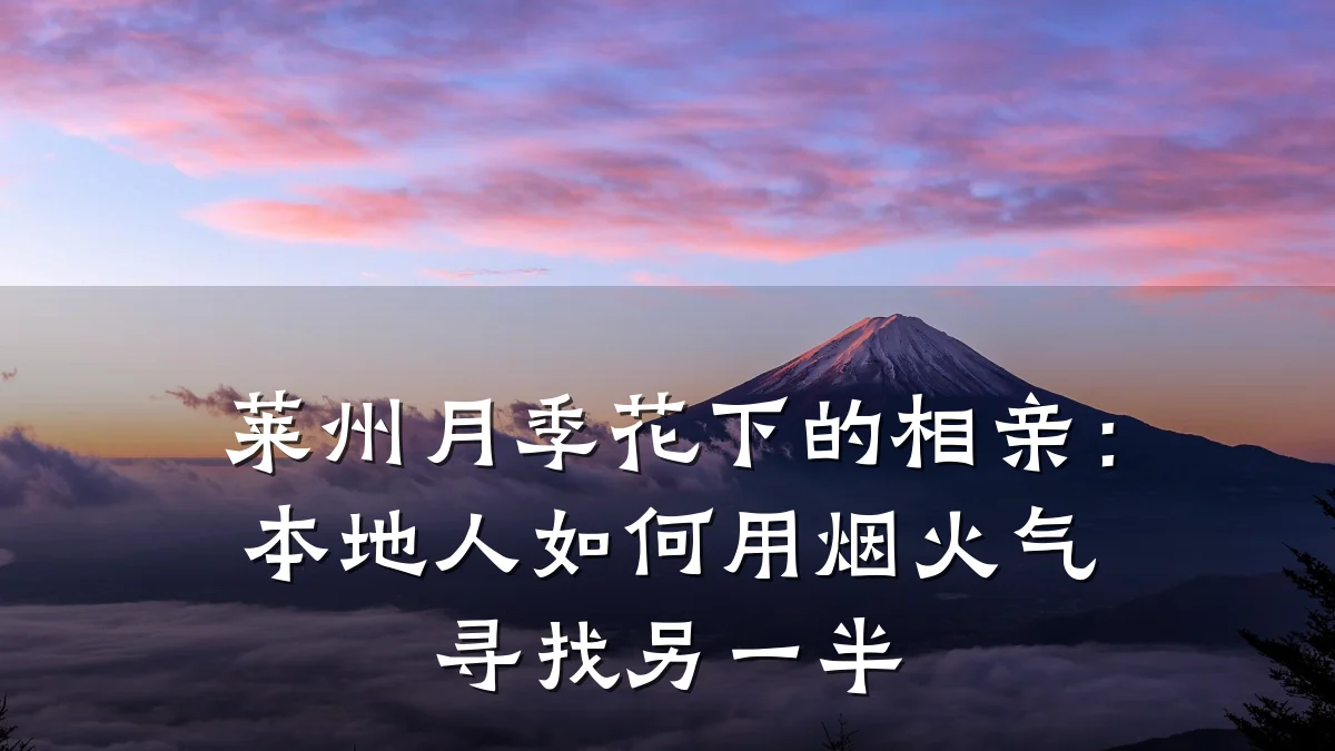 莱州月季花下的相亲:本地人如何用烟火气寻找另一半