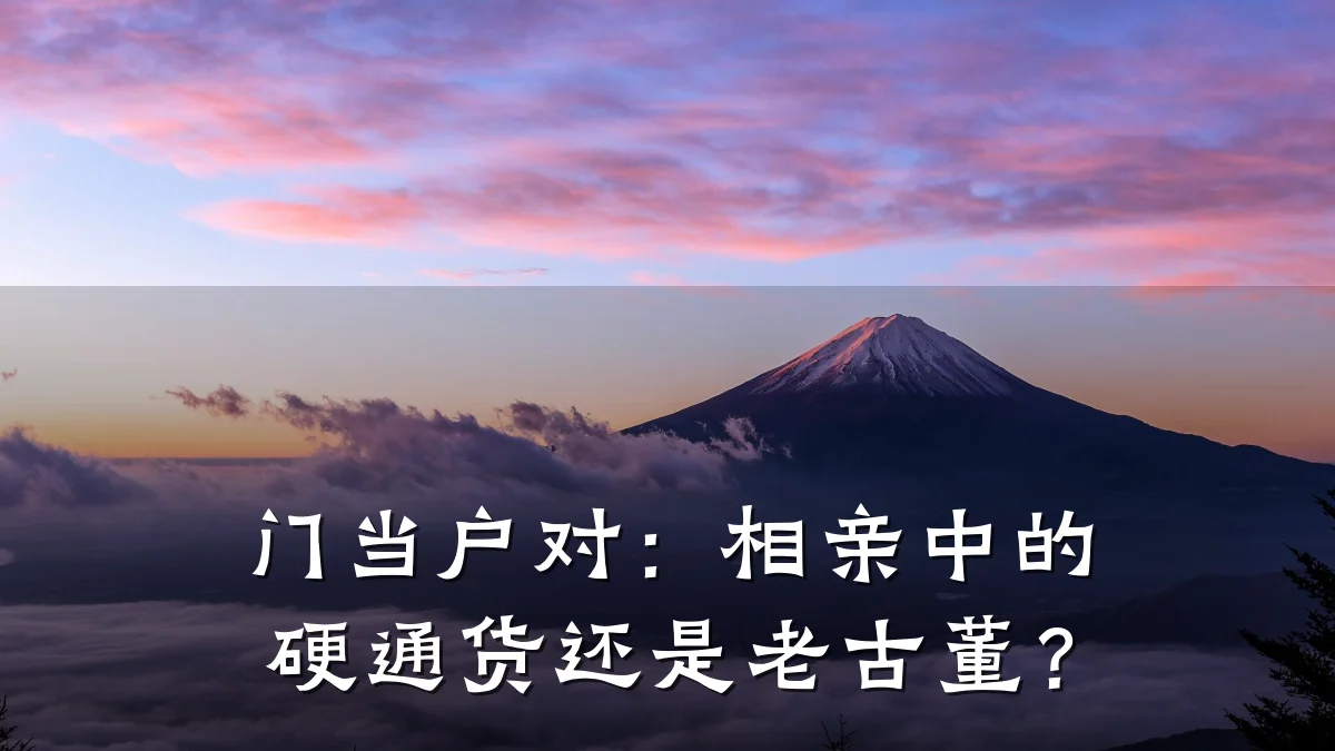 门当户对:相亲中的硬通货还是老古董?