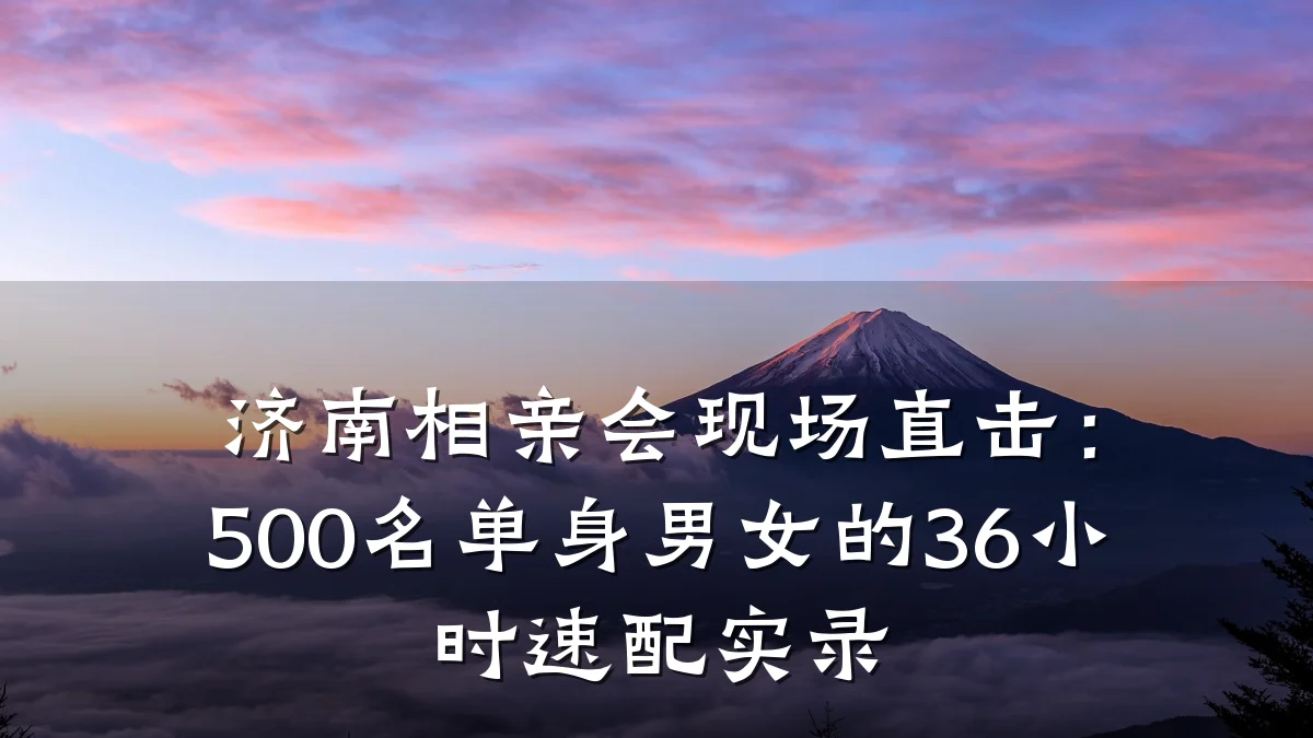 济南相亲会现场直击:500名单身男女的36小时速配实录