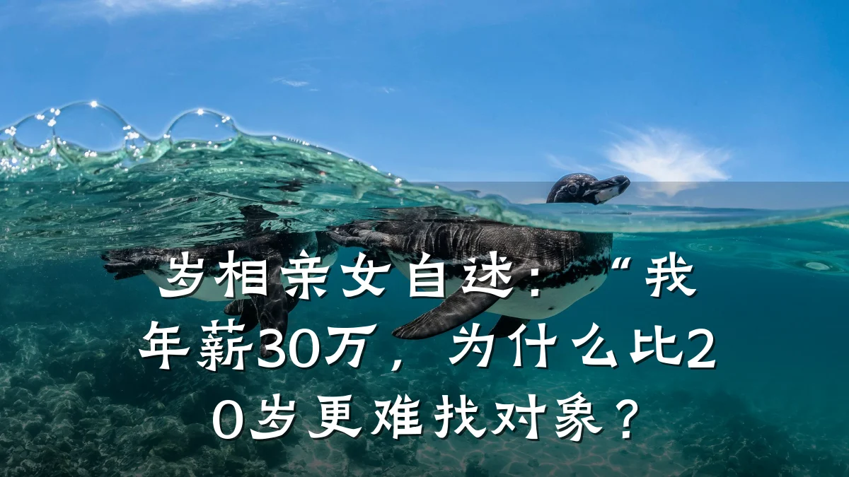 岁相亲女自述:“我年薪30万,为什么比20岁更难找对象?