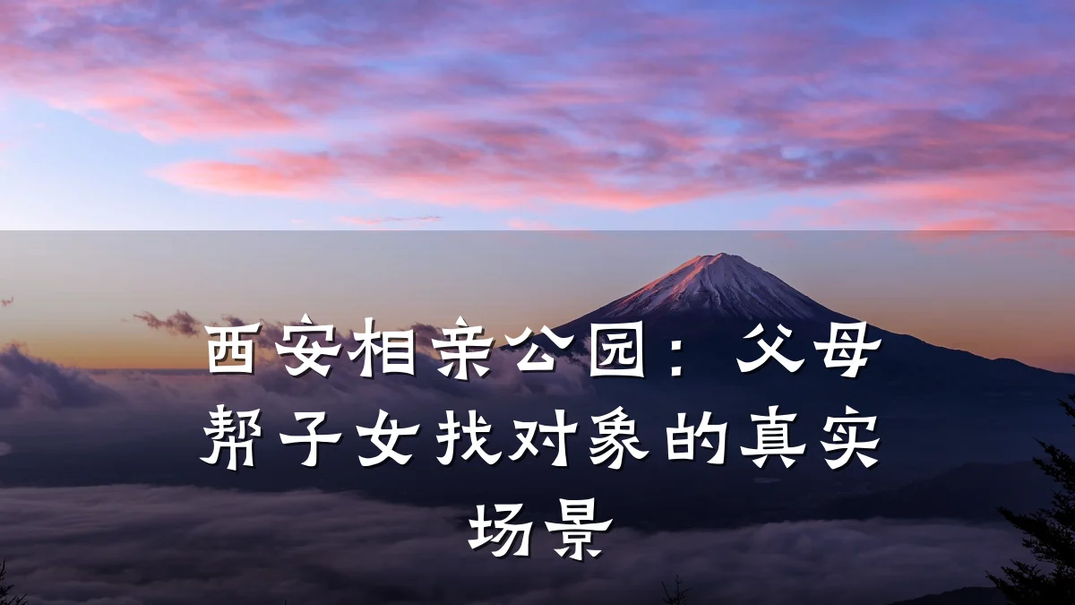 西安相亲公园:父母帮子女找对象的真实场景
