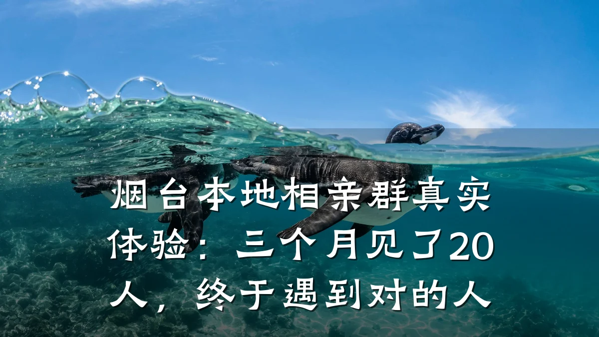 烟台本地相亲群真实体验:三个月见了20人,终于遇到对的人