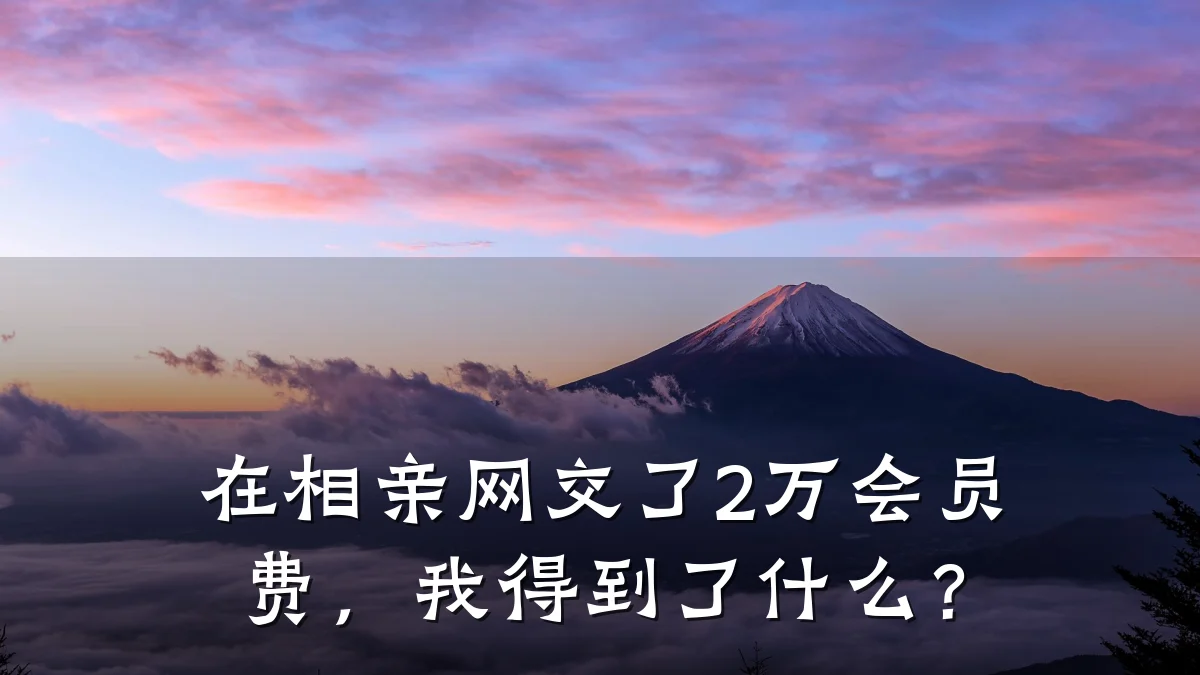 在相亲网交了2万会员费,我得到了什么?