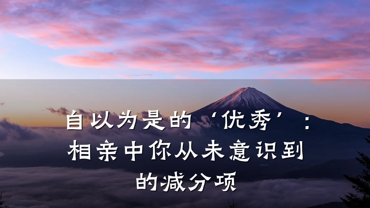 自以为是的‘优秀’:相亲中你从未意识到的减分项