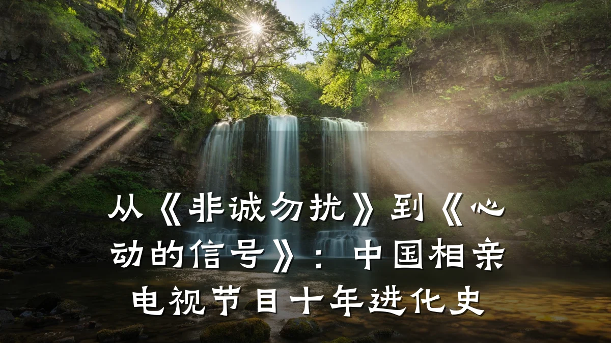从《非诚勿扰》到《心动的信号》:中国相亲电视节目十年进化史