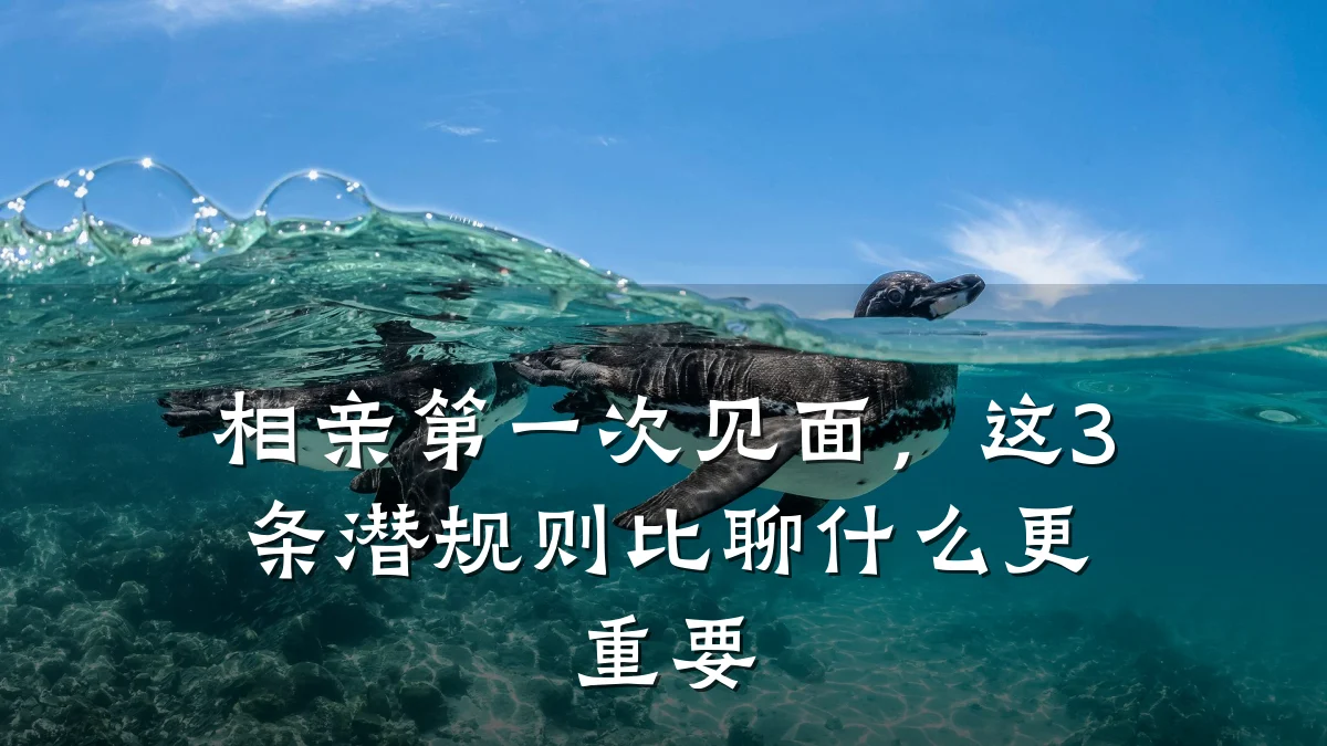 相亲第一次见面,这3条潜规则比聊什么更重要