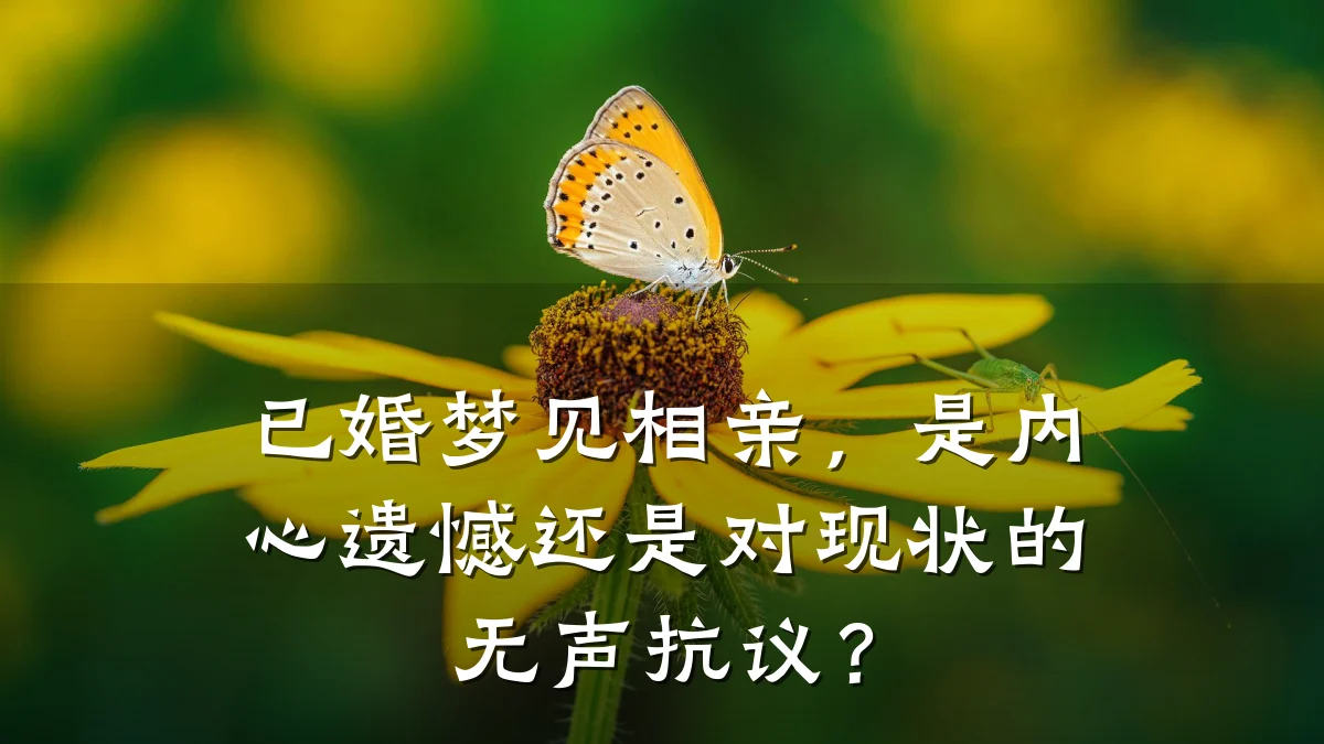 已婚梦见相亲,是内心遗憾还是对现状的无声抗议?