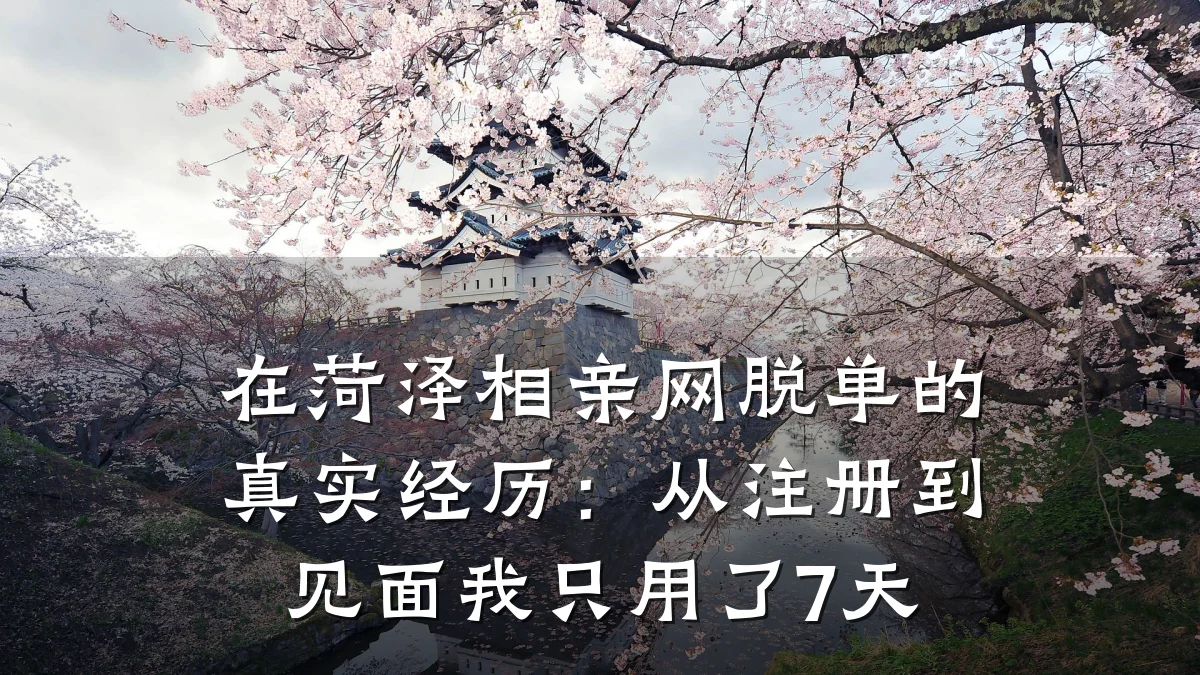 在菏泽相亲网脱单的真实经历:从注册到见面我只用了7天