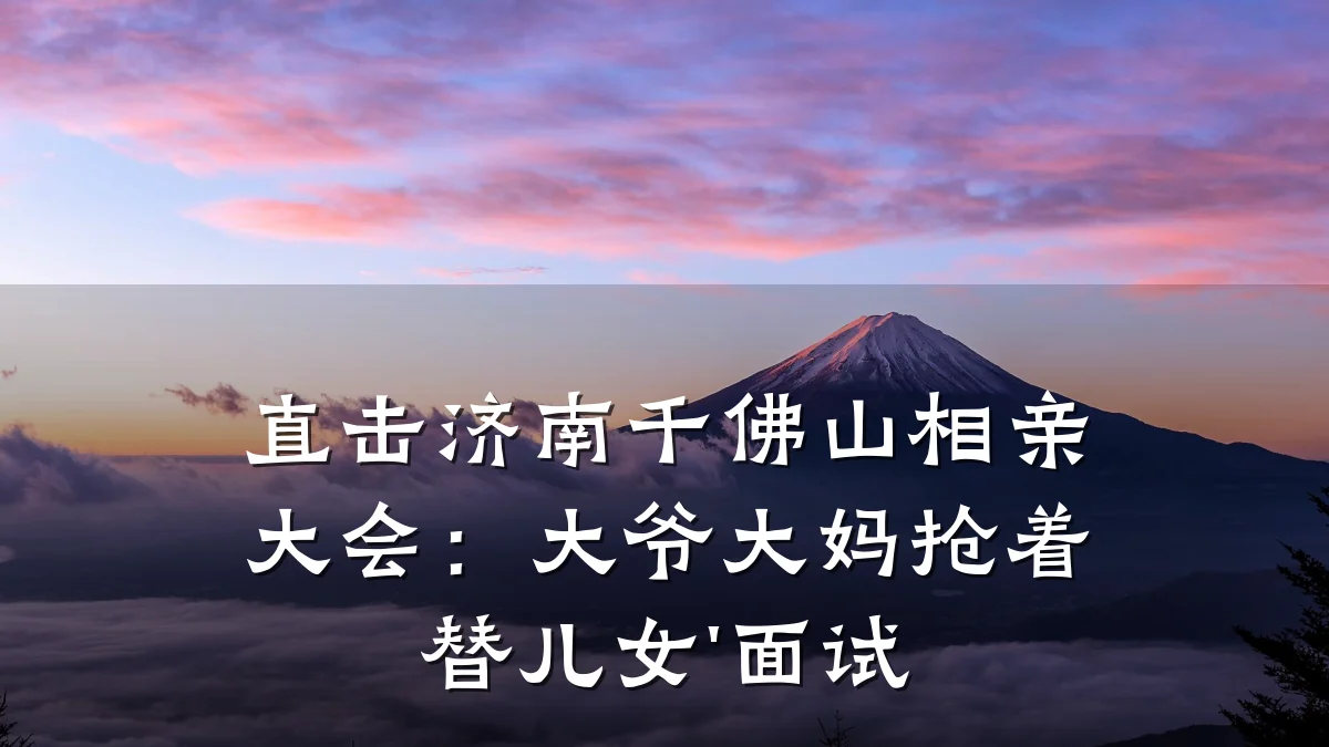 直击济南千佛山相亲大会:大爷大妈抢着替儿女'面试