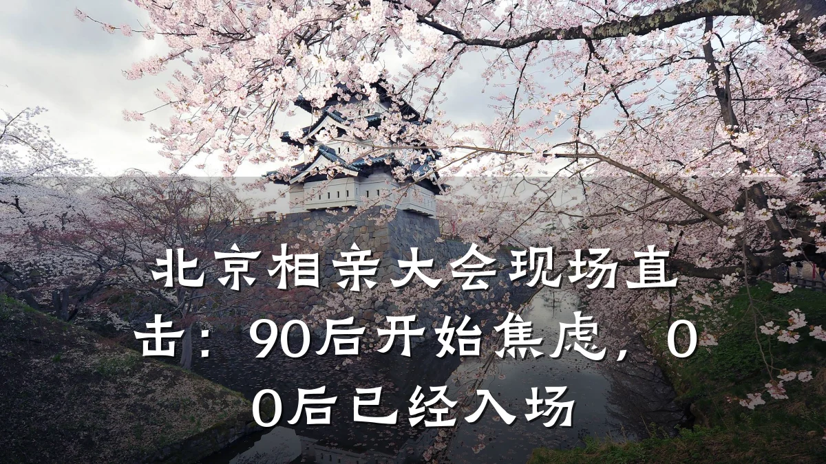 北京相亲大会现场直击:90后开始焦虑,00后已经入场