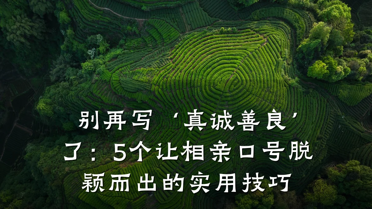 别再写‘真诚善良’了:5个让相亲口号脱颖而出的实用技巧