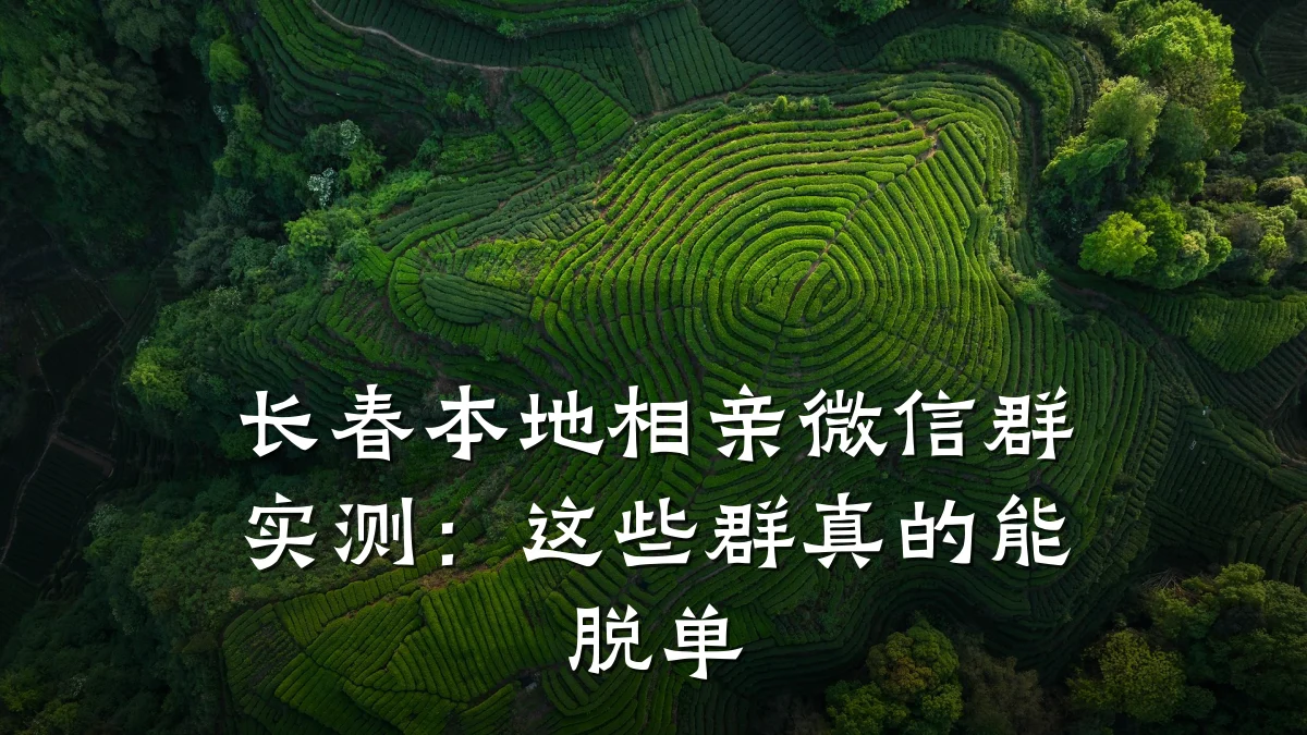 长春本地相亲微信群实测:这些群真的能脱单