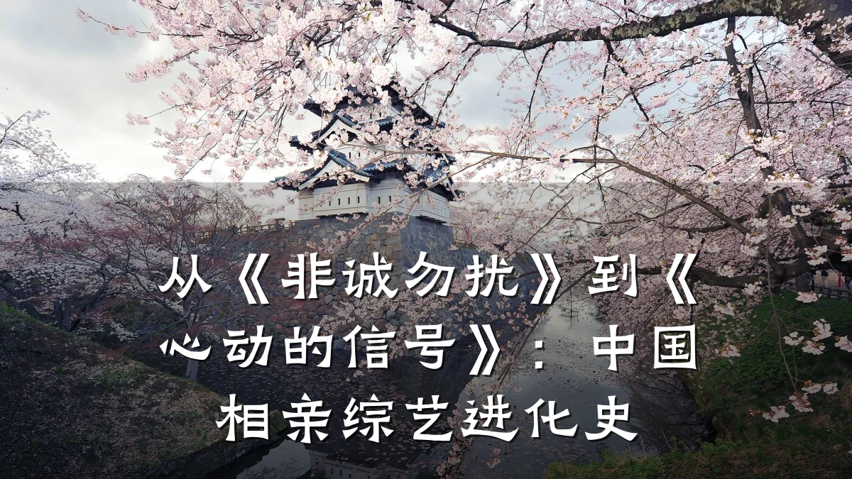 从《非诚勿扰》到《心动的信号》:中国相亲综艺进化史