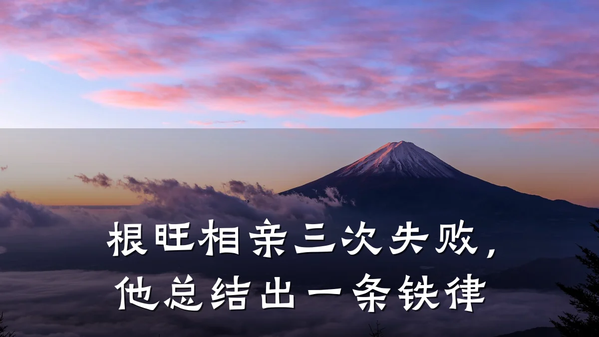 根旺相亲三次失败,他总结出一条铁律