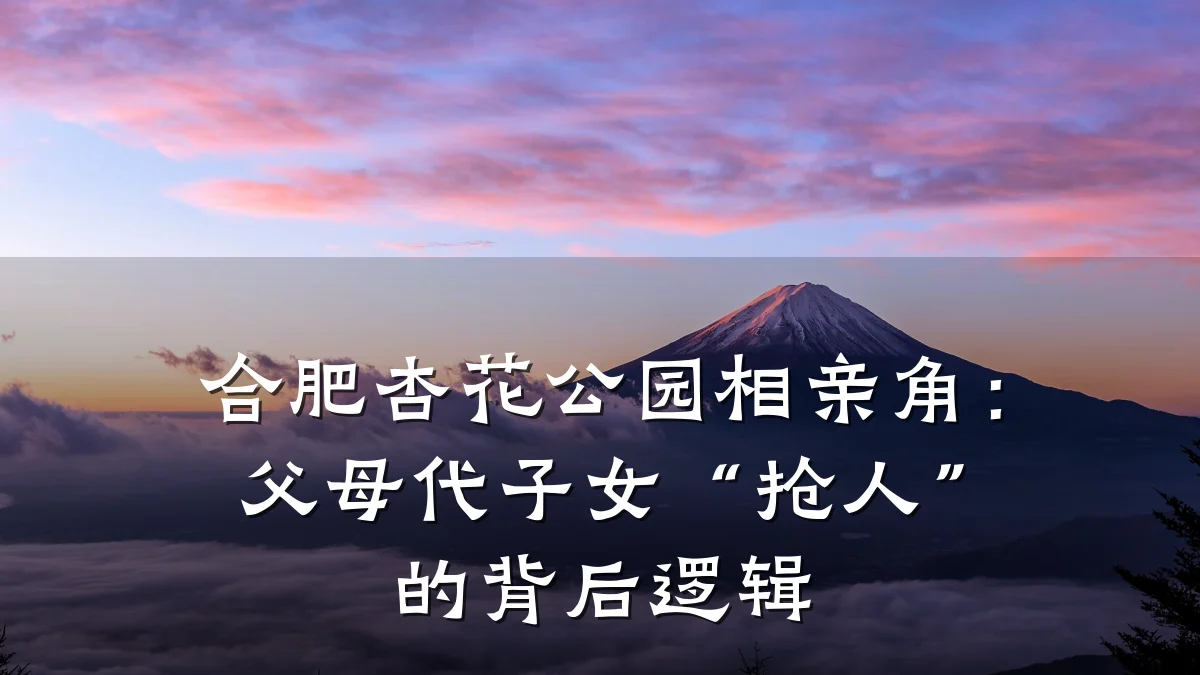 合肥杏花公园相亲角:父母代子女“抢人”的背后逻辑