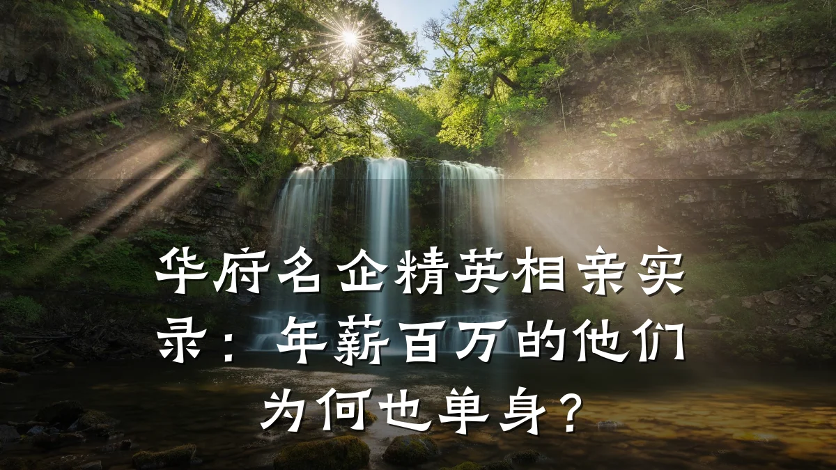 华府名企精英相亲实录:年薪百万的他们为何也单身?
