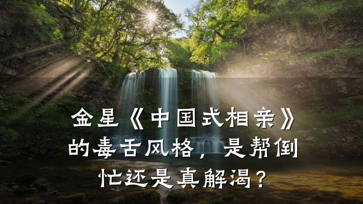 金星《中国式相亲》的毒舌风格,是帮倒忙还是真解渴?
