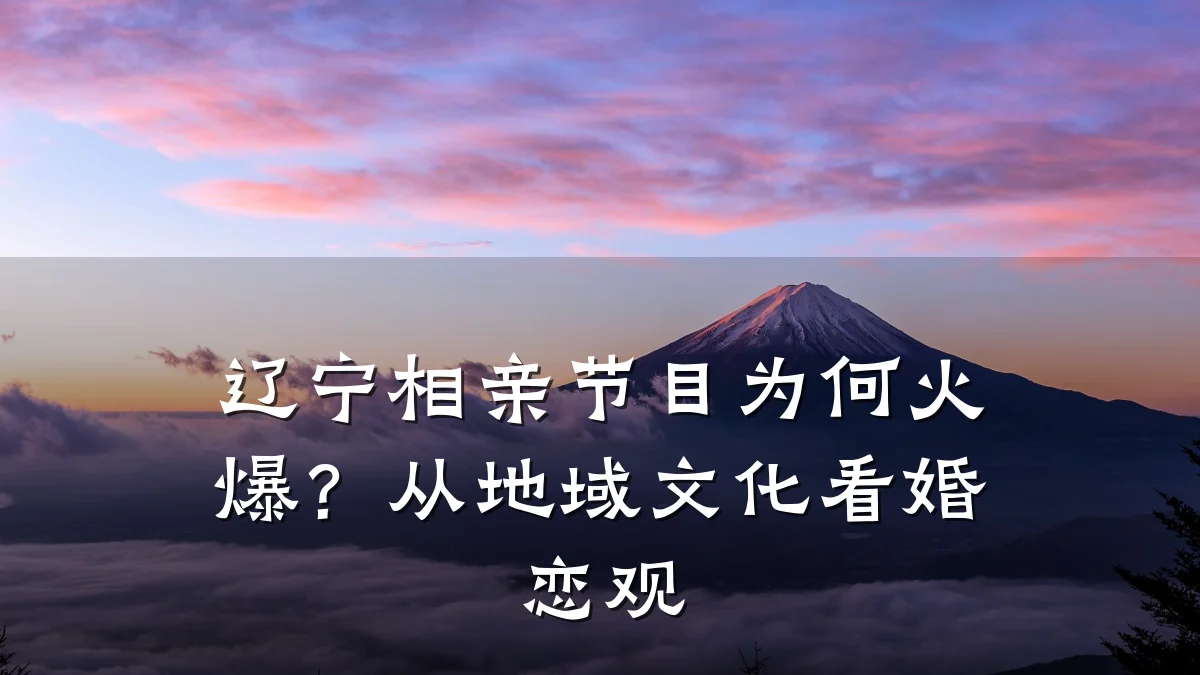 辽宁相亲节目为何火爆?从地域文化看婚恋观