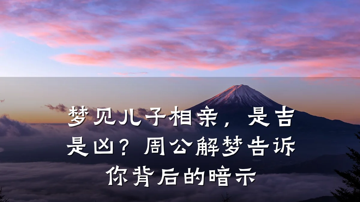 梦见儿子相亲,是吉是凶?周公解梦告诉你背后的暗示