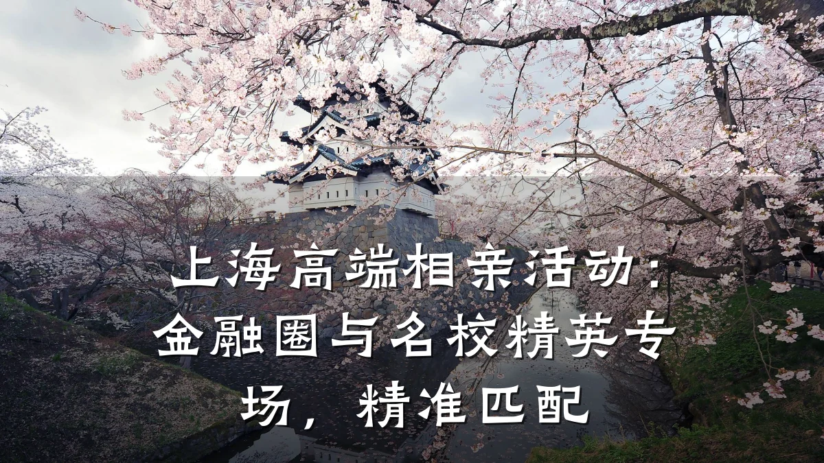 上海高端相亲活动:金融圈与名校精英专场,精准匹配