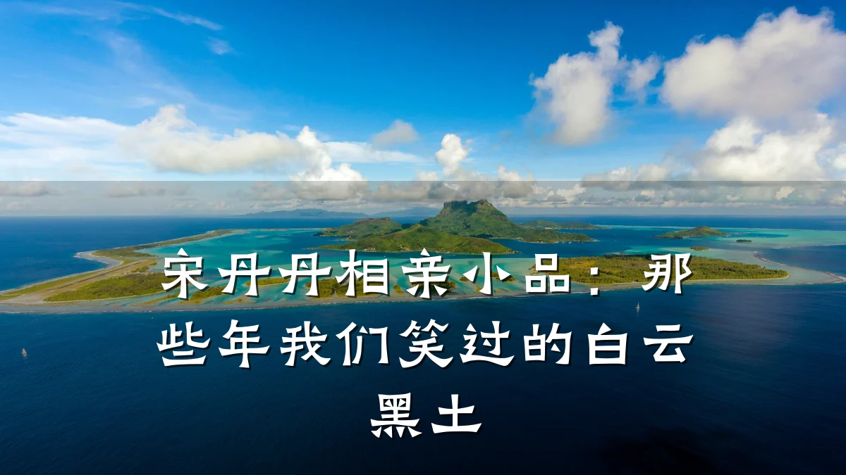 宋丹丹相亲小品:那些年我们笑过的白云黑土