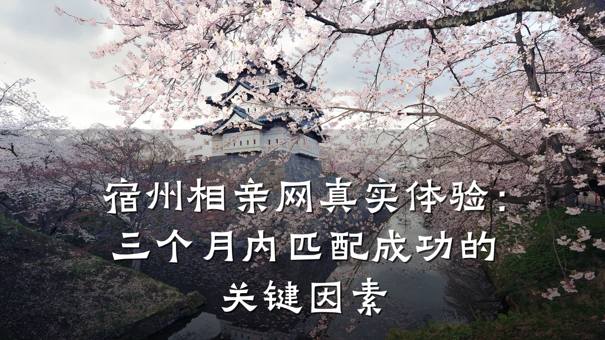 宿州相亲网真实体验:三个月内匹配成功的关键因素