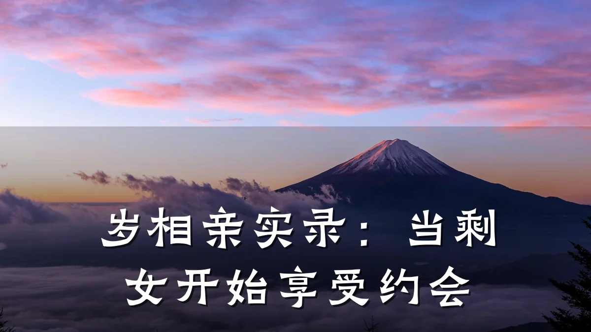 岁相亲实录:当剩女开始享受约会