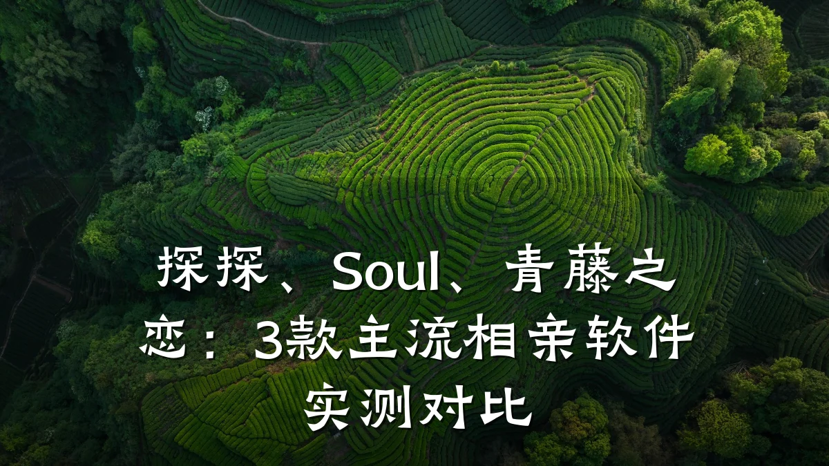 探探、Soul、青藤之恋:3款主流相亲软件实测对比