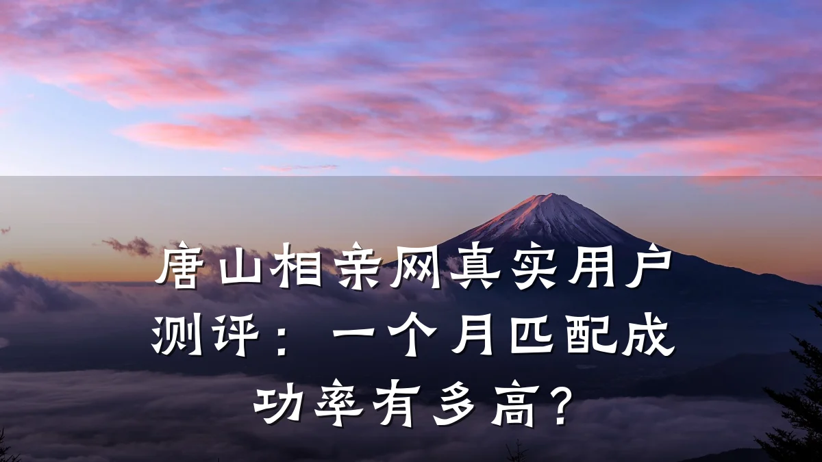 唐山相亲网真实用户测评:一个月匹配成功率有多高?