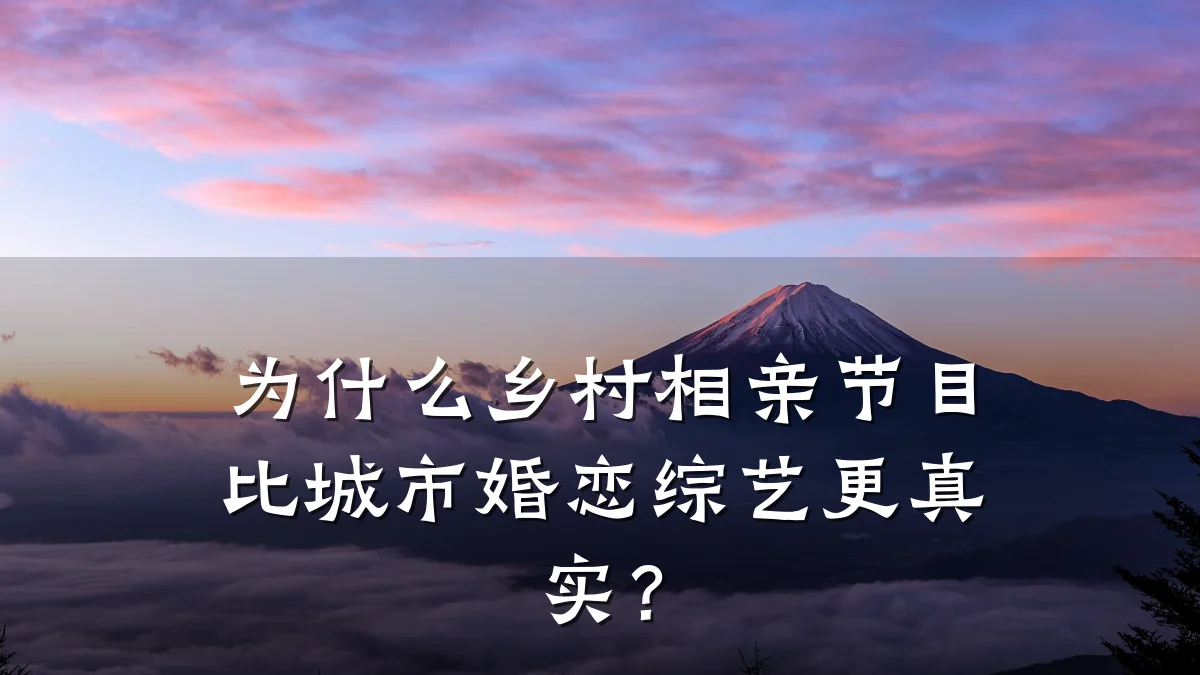 为什么乡村相亲节目比城市婚恋综艺更真实?