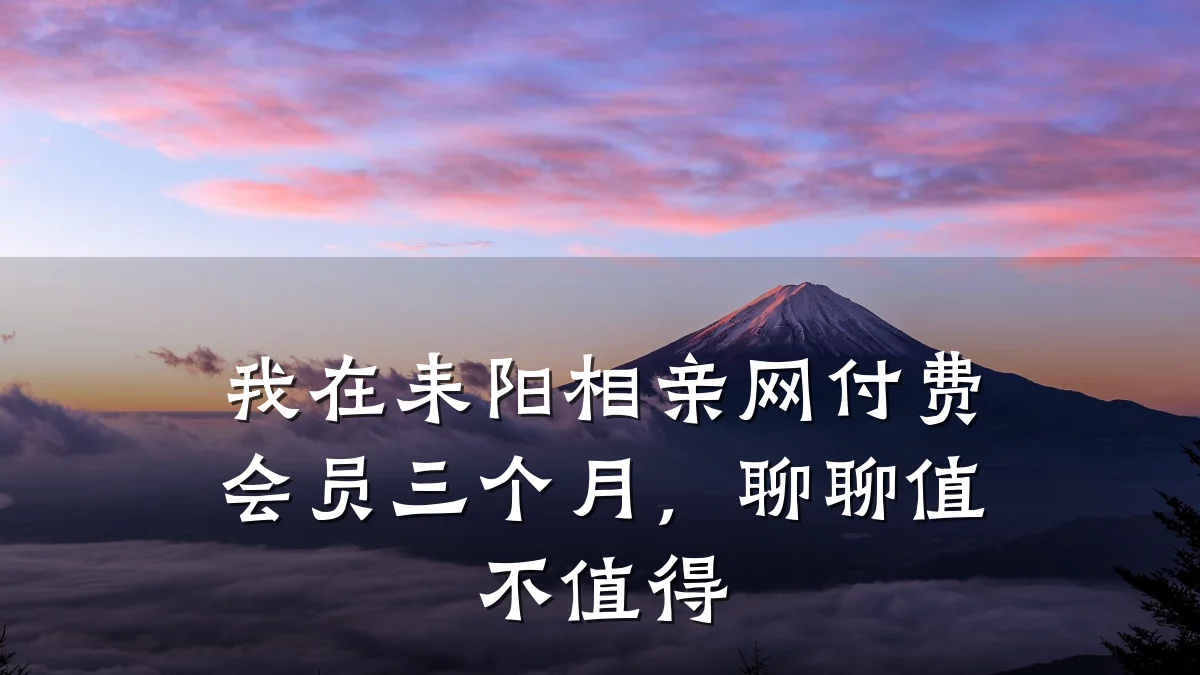 我在耒阳相亲网付费会员三个月,聊聊值不值得