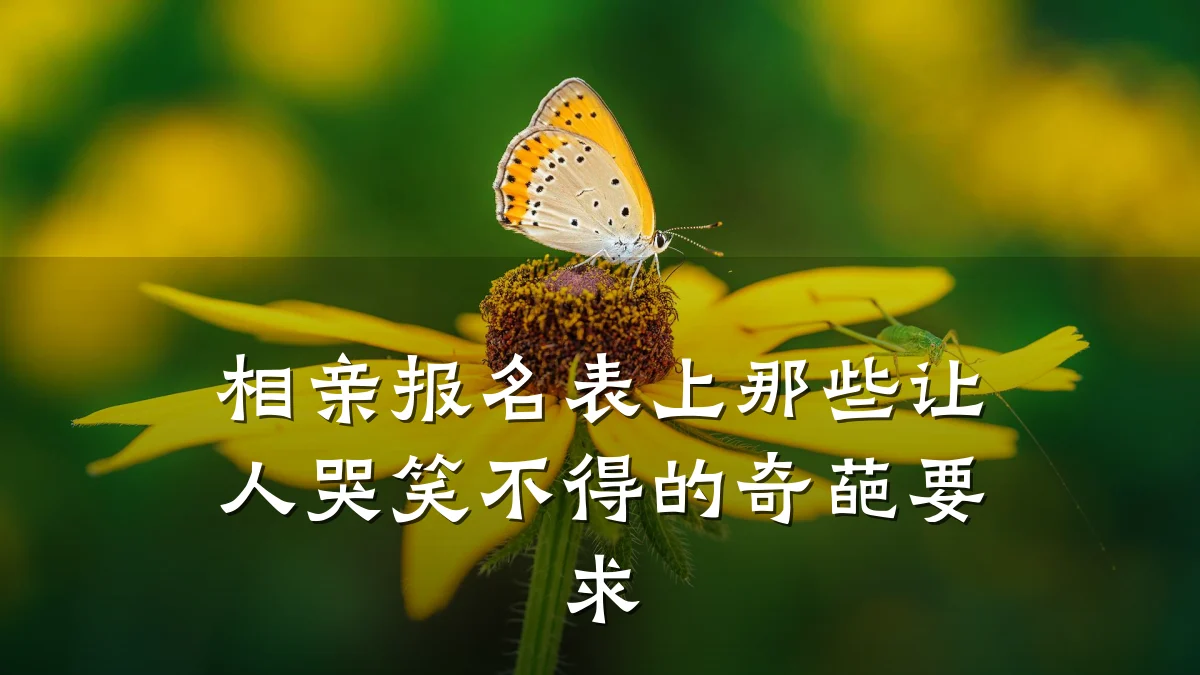 相亲报名表上那些让人哭笑不得的奇葩要求