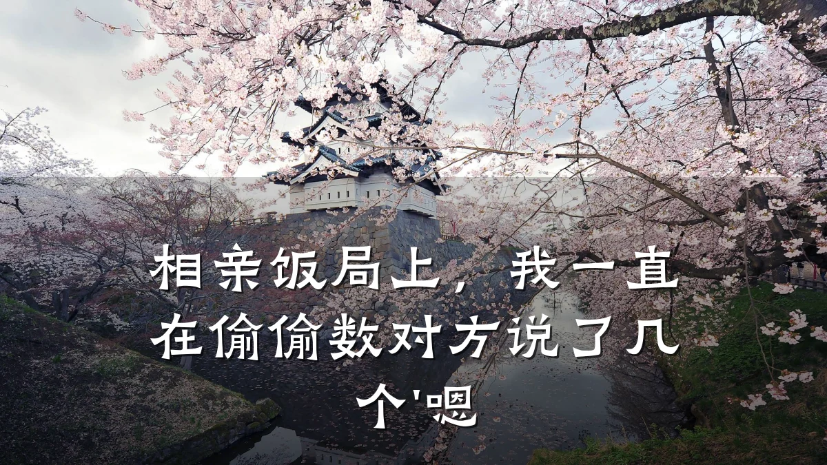 相亲饭局上,我一直在偷偷数对方说了几个'嗯