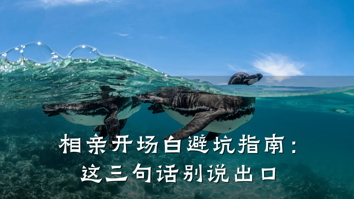 相亲开场白避坑指南:这三句话别说出口