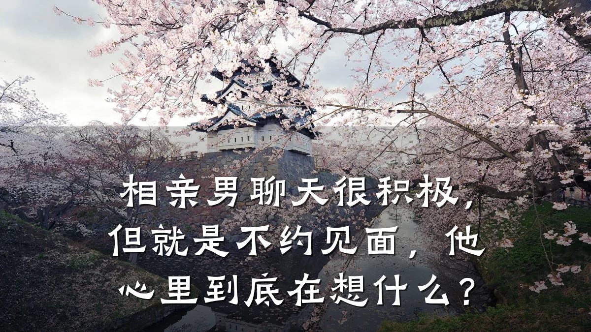 相亲男聊天很积极,但就是不约见面,他心里到底在想什么?