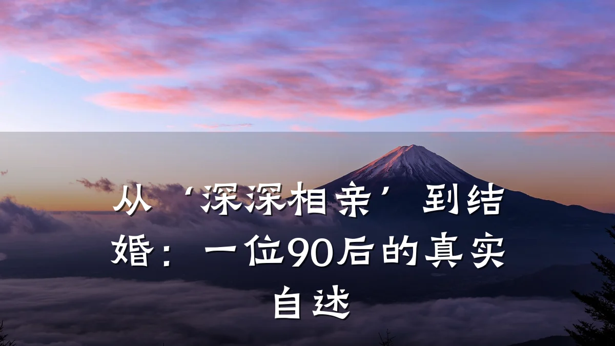从‘深深相亲’到结婚：一位90后的真实自述