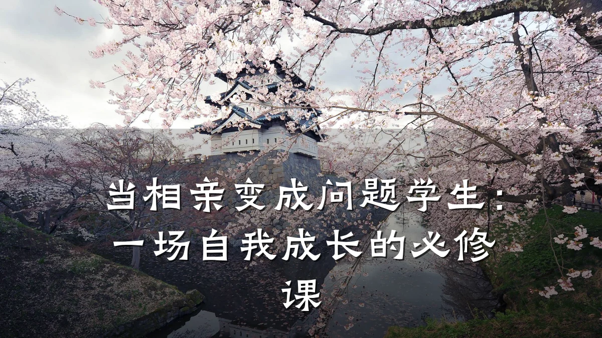 当相亲变成问题学生:一场自我成长的必修课