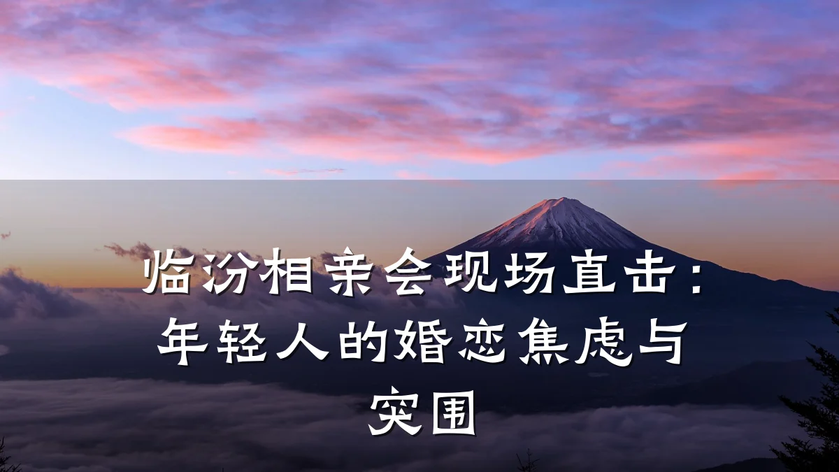 临汾相亲会现场直击:年轻人的婚恋焦虑与突围