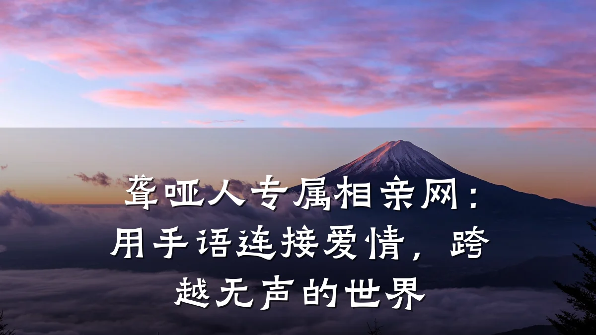 聋哑人专属相亲网:用手语连接爱情,跨越无声的世界