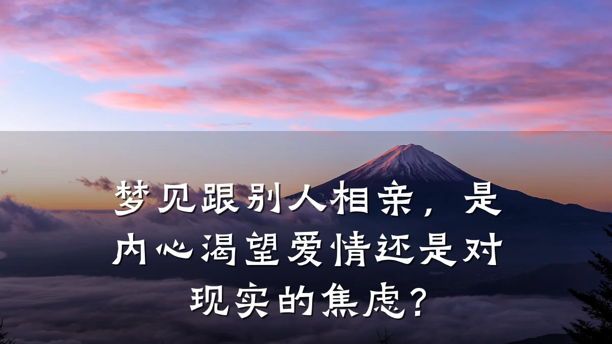 梦见跟别人相亲,是内心渴望爱情还是对现实的焦虑?