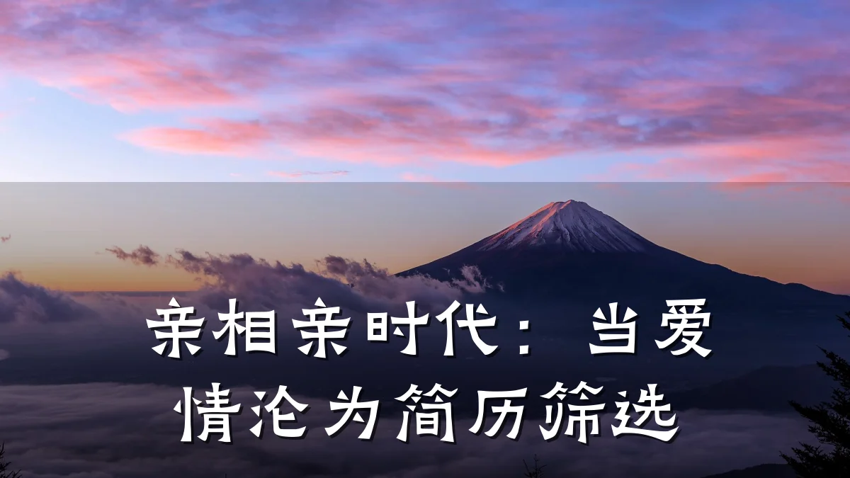 亲相亲时代:当爱情沦为简历筛选