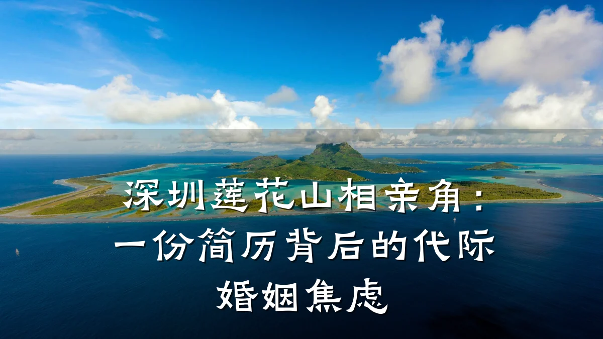 深圳莲花山相亲角:一份简历背后的代际婚姻焦虑