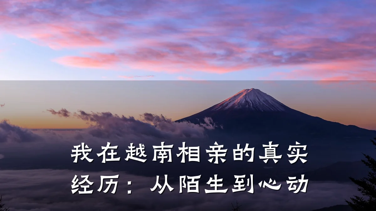 我在越南相亲的真实经历:从陌生到心动