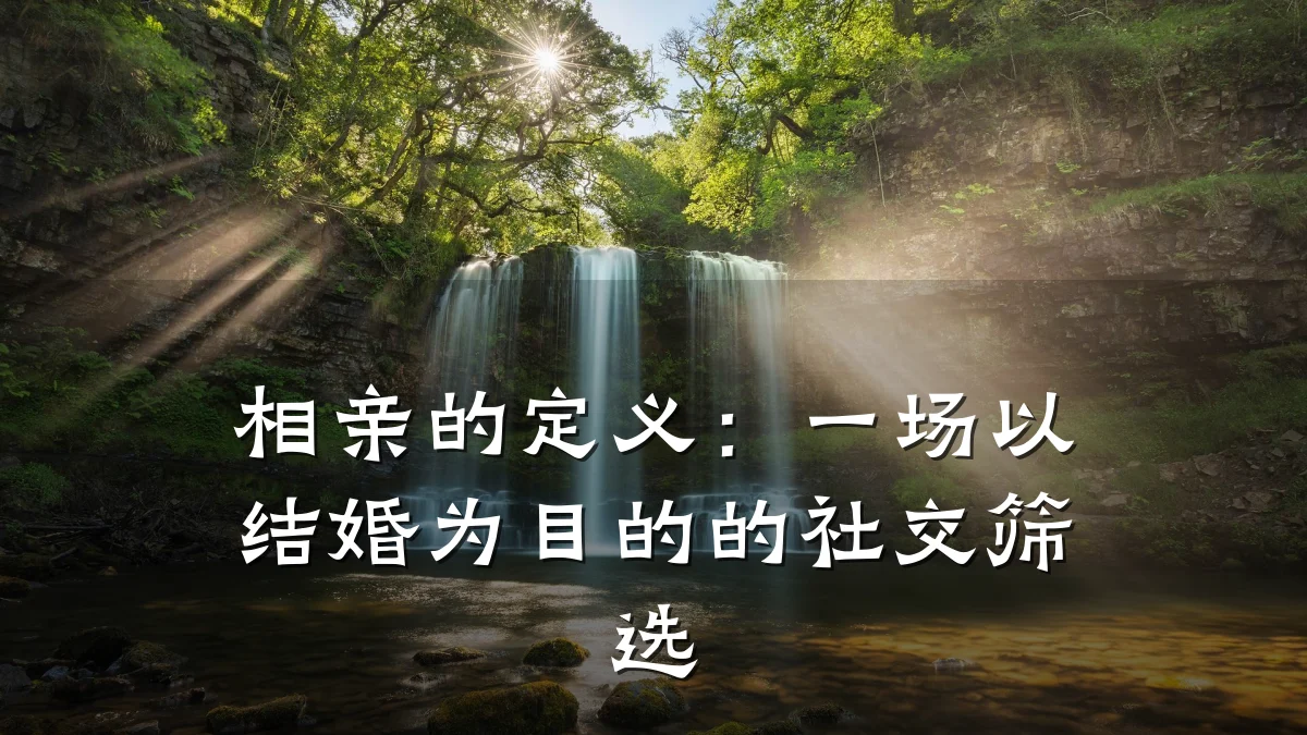 相亲的定义:一场以结婚为目的的社交筛选
