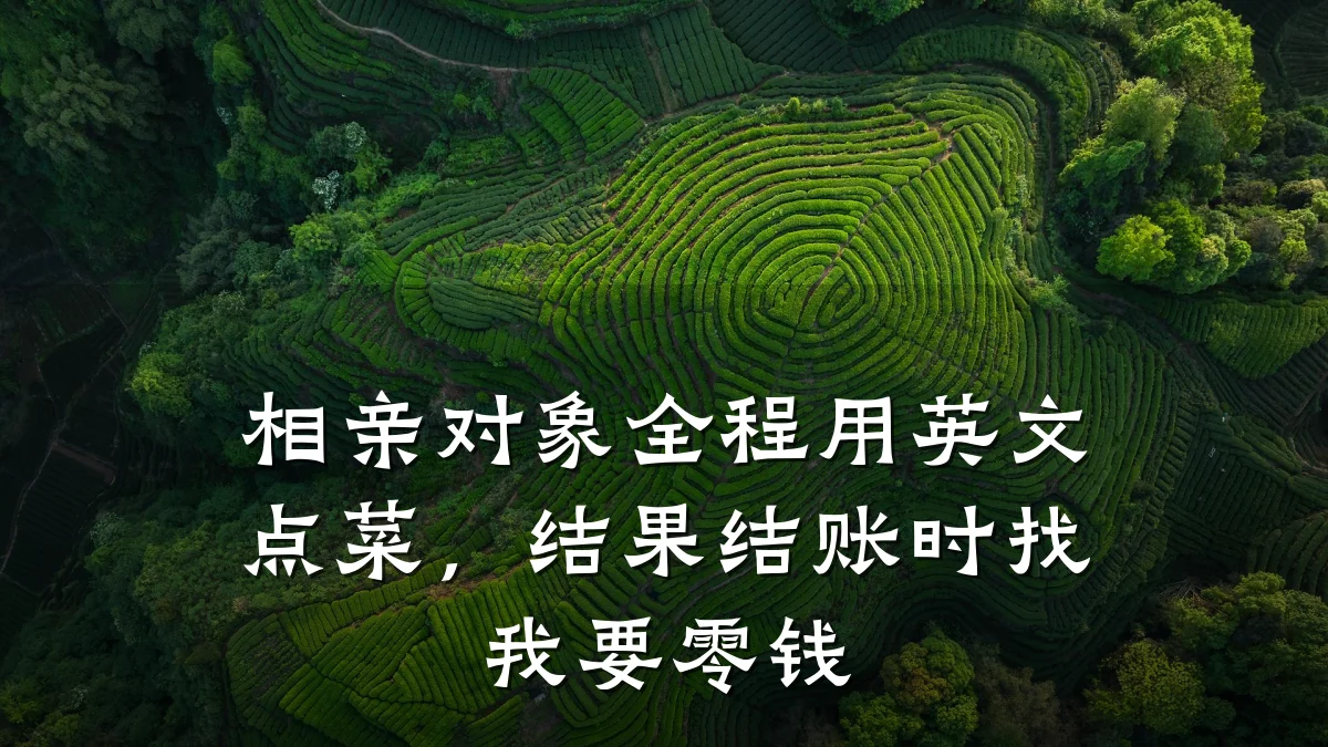 相亲对象全程用英文点菜,结果结账时找我要零钱