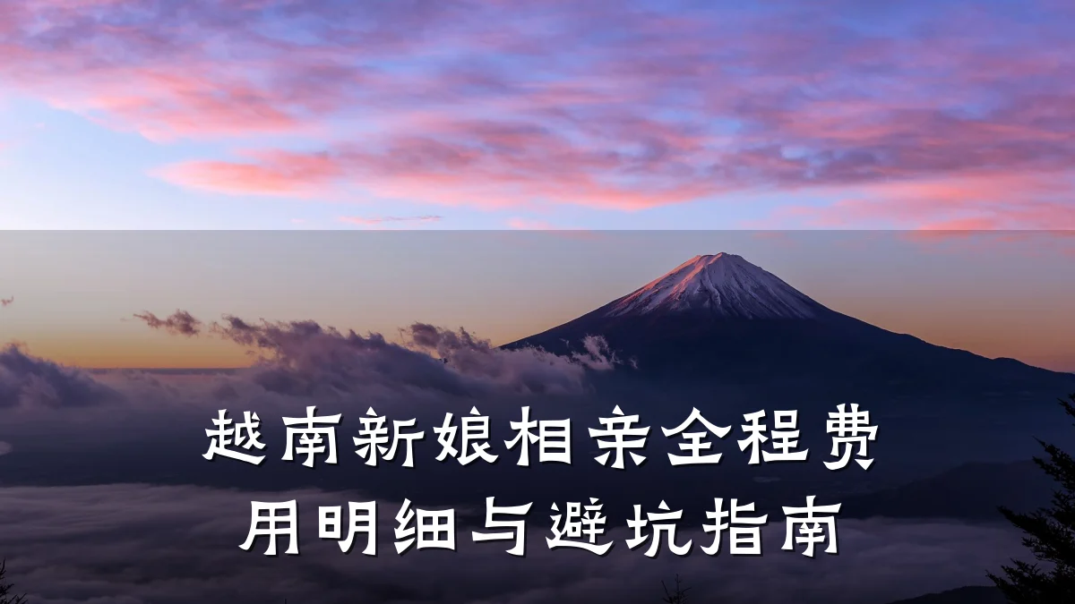 越南新娘相亲全程费用明细与避坑指南